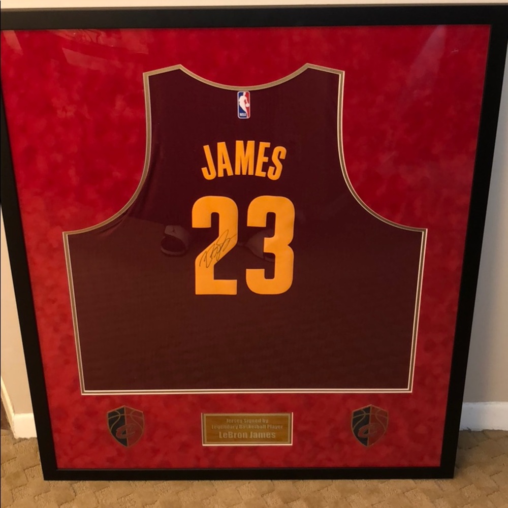 LeBron James Framed autographed JERSEY PRICED 2 GO